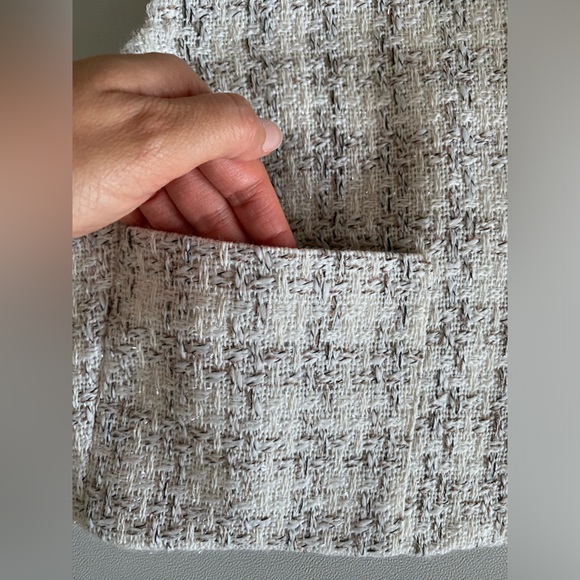 Zara Textured Cropped Vest Round neck Top Front pockets Ecru Beige size L NWT - Picture 14 of 16